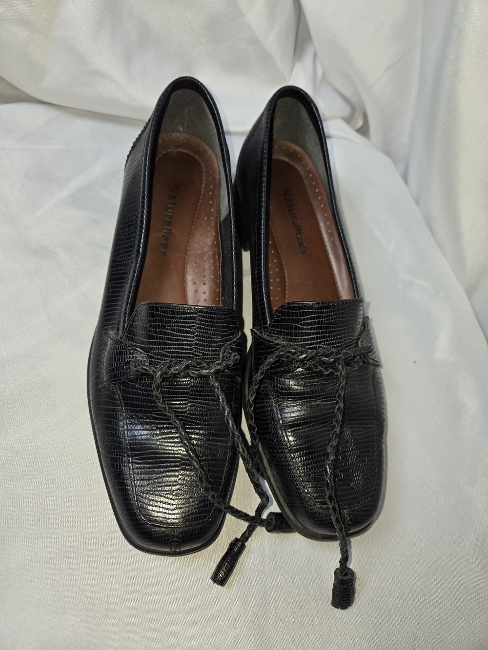 Naturalizer Black Braided Tassel Loafers